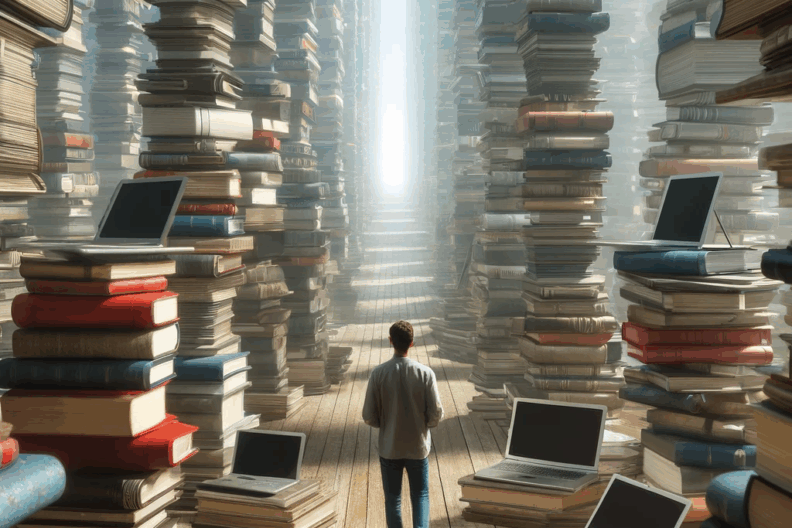 AI DALL·E Books and laptops