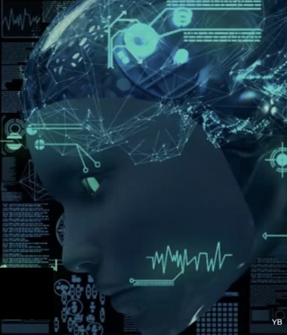 Decorative image of a humanoid head